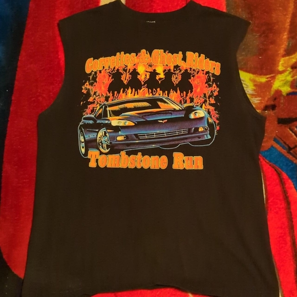Vintage Y2K Corvettes and Ghost riders tank top medium - Picture 2 of 3